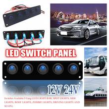 5 Gang Round Dash Rocker Toggle Switch Panel Blue LED Waterproof for Trailer RV Boat Yacht Marine 12-24V Marine Accessories Boat 2024 - buy cheap