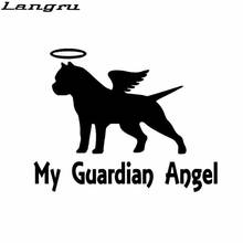Langru 14,2*11,1 CM divertido mi ángel guardián Pitbull coche calcomanías de vinilo adhesivo matón perro gráficos accesorios Jdm 2024 - compra barato