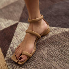 Женские босоножки в римском стиле, с квадратным носком и пряжкой, летние, Женская офисная обувь 2024 - купить недорого