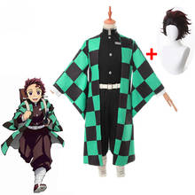 2019 anime demônio assassino cosplay caçador traje tanjirou kamado cosplay traje kimetsu não yaiba men quimono traje de halloween peruca 2024 - compre barato