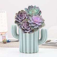 Cacto plástico em forma de vaso de flores secas suporte de mesa escritório em casa decoração 2024 - compre barato