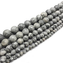 Natural Stone Map Jaspers Round Beads 15" Strand 4 6 8 10 12MM Pick Size For Jewelry Making 2024 - buy cheap