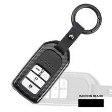 Funda de llave de coche de aleación de Zinc y fibra de carbono, cubierta Fob, compatible con Honda Civic Crv Crad V Accord Pilot, 2015, 2016, 2017 2024 - compra barato