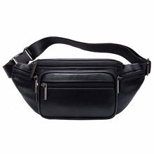 Leather Fanny Pack Waist Bag for Men Women Travel Hiking Running Hip Bum Belt Slim Cell Phone Purse Wallet Pouch 2024 - buy cheap