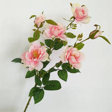 Искусственные одиночные стебли Briar 7P (6 головок/штука), длина 25,2 дюйма, имитация розы айсберга для дома, Декоративные искусственные цветы 2024 - купить недорого
