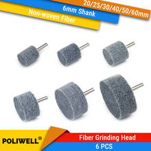 6Pcs Cylindrical Fiber Grinding Head 6mm Shank Polishing Grinding Wheel Non-woven Fiber Abrasive Disc for Drill Polish Metal 2024 - buy cheap