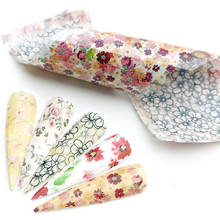 10 цветочных фольги для ногтей, переводные наклейки для дизайна ногтей, 3D Цветы, листья, украшения, клейкие обертывания, тату, маникюр 2024 - купить недорого