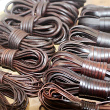 Cordas de couro genuíno retrô marrom escuro, corda para cadarço, descobertas para pulseira, diy, 2 tamanhos 2/3/4/5/6/8/10mm 2024 - compre barato