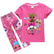 LoL sorpresa-conjuntos originales para niños, camiseta y pantalones, muñecas lol, ropa de verano para niñas pequeñas, PIJAMAS 2024 - compra barato