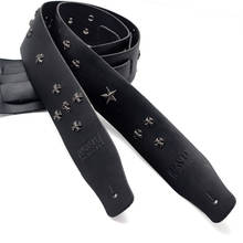 1pcs leather Black guitar strap for bass acoustic  Electric guitar accessories parts Musical instrument 2024 - buy cheap