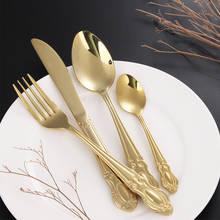 KuBac Hommi 24PCS set Golden Cutlery Set 18/10 stainless steel Dinnerware Set Silverware Service For 6 Drop Shipping 2024 - buy cheap