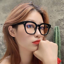 Grandes dimensões preto quadrado azul óculos de luz transparente óculos de computador das mulheres óculos de óculos na moda na moda 2024 - compre barato