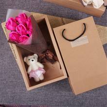 Красивый одиночный букет роз мыло цветок день Святого Валентина DIY мыло цветок подарок Роза коробка букет ДОМА искуственные цветы для декора 2024 - купить недорого