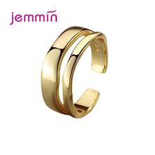 Anillos de plata de ley 925 para mujer, anillo abierto Ajustable de plata de doble capa, joyería de boda, regalos 2024 - compra barato