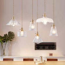 Candelabro nórdico Simple, lámpara creativa de cristal de latón para restaurante, dormitorio, Bar, Hotel, Retro, de lujo 2024 - compra barato