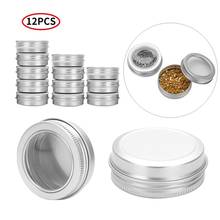 12Pc 30/60ml Aluminum jars Round Metal Tin Container Clear Window Screw Top Cans Cosmetic Containers Candle Tins Tea Storage Jar 2024 - buy cheap