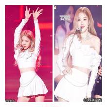 kpop Korean Celebrity stage show new summer White lace strapless Short shirt tops and sexy loose mini skirt women two piece set 2024 - buy cheap