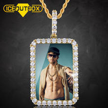 Only Pendant Rectangle Custom Made Photo Pendant Medallions Mens Hip Hop Jewelry For Gold Silver Rose Gold Crystal Without Chain 2024 - buy cheap