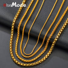 ELSEMODE 2mm/2.5mm/3mm  Gold Black Stainless Steel Round Box Chain Necklace for Men Women Waterproof Wholesale 2024 - buy cheap