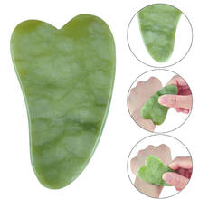 Placa de guasha em pedra de jade natural, massageador para terapia de spa com três estilos de raspagem e cuidados corporais 2024 - compre barato