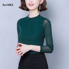 Oversized Women Office Blouses 2022 Fashion Winter Long Sleeve Basic Black Tops White Korean Clothes Slim Elegant Sexy Blouse 2024 - buy cheap