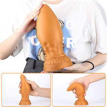 Plugue anal grande de silicone macio, brinquedo sexual erótico para homens e mulheres, dilatador anal de próstata 2024 - compre barato