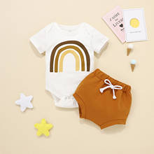 Newest Summer Toddler Infant Baby Girl Clothes Cotton Casual Outfits Baby Short Sleeve Romper Bodytsuit+Solid Color Shorts Set 2024 - buy cheap