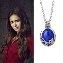 Fashion Movie Jewelry The Vampire Diaries Blue Rhinestone Pendant Necklace Vintage Katherine Necklaces For Women Fans 2024 - buy cheap