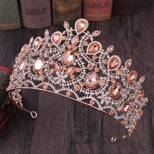 FORSEVEN Retro Baroque Style Crystal Royal Princess Big Tiaras Crowns de Noiva Diadem Headbands Bride Wedding Party Hair Jewelry 2024 - buy cheap