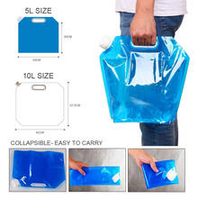 Bolsa de agua plegable de alta capacidad para exteriores, bote de PE, sellado de seguridad, ligera, para almacenamiento de agua potable, 5/10L 2024 - compra barato