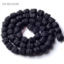 8mm natural preto hematite pedra de borracha fosco cabeça de buda contas para fazer jóias espaçador solta contas diy pulseira colar 15" 2024 - compre barato