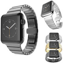 Correa de acero inoxidable para Apple Watch, correa de Metal con hebilla de mariposa para Apple Watch de 40mm, 44mm, 38mm, 42mm, serie 1, 2, 3, 4 2024 - compra barato