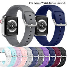 Correia de pulseira de silicone, pulseira de silicone para apple i watch band 5 44mm 40mm, pulseira de relógio com fivela, cinto de pulseira série 1 2 3 4 5 40mm/38mm 44mm/42mm 2024 - compre barato