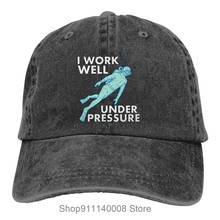 Work Well Under Pressure Scuba Diver Men Women Bucket Hats Baseball Caps Bonnet Beanie Gorros Muts czapka zimowa Winter clothes 2024 - buy cheap