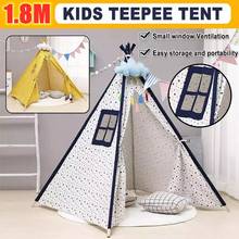 Carpas portátiles de lona de algodón para niños, 1,8 M, tienda de juegos india, Tipi, decoración de habitación 2024 - compra barato