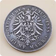 Cópia de moeda alemã 1888, países da rússia 5, mark-platina iii 2024 - compre barato