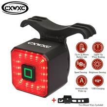 CXWXC Road Bike Intelligent Safety Taillight MTB Night Cycling USB Charge Rear Light Smart Bicycle Auto Brake Sensing Flash Lamp 2024 - buy cheap