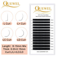 Quewel L/L+/LC/LD Curl Eyelashes Extension Mix Tray Black Matte 8-15mm Individual Classic False Eyelash High Quality Lashes 2024 - buy cheap