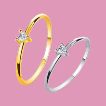 Циркониевое кольцо в форме сердца, простое обручальное кольцо в форме сердца для женщин, модные классические ювелирные изделия, аксессуары 2024 - купить недорого
