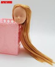 Cabeza de muñeca de práctica, cabello brillante para cabezas de muñeca de 11,5 ", accesorios para muñeca Kurhn 1/6 BJD, cabeza de maquillaje para práctica con cabello dorado 2024 - compra barato