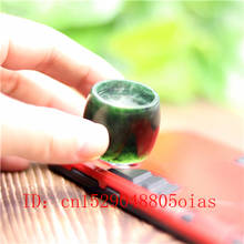 Natural Black Green Hetian Jade Ring Chinese Jadeite Amulet Obsidian Charm Jewelry Hand Carved Crafts Gifts for Women Men 2024 - buy cheap