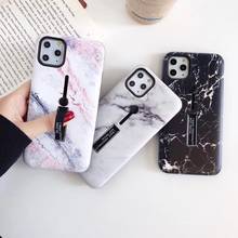 Novelty 2-in-1 Marble Hide Holder Phone Case For iPhone12 11 Xs max 7/8Plus SE2020 XR 6S Cover Skinny Capa Protection 2024 - buy cheap