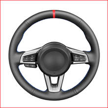 Red Marker Black Artificial Leather Steering Wheel Cover for Mazda MX5 MX-5 2016 2017 2018 2019 2020 2024 - buy cheap