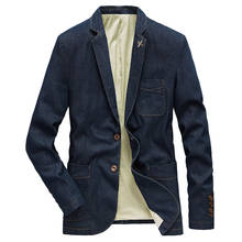 Nova moda jaqueta jeans masculina casaco de negócios primavera outono terno blazer masculino jaqueta jeans my189 2024 - compre barato