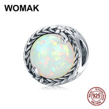 Womak-abalorio de plata de ley 925 original para mujer, joyería de marca, cuentas redondas, abalorio simple de vid, pulsera, fabricación de colgantes, regalo de lujo 2024 - compra barato