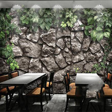 Papel de parede 3d personalizado milofi, mural de pedra de videira, parede de fundo, sala de estar, quarto, decoração 2024 - compre barato