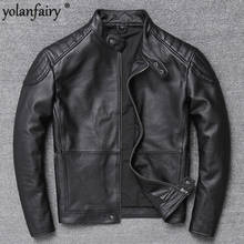 Leather Jacket Men Cow Leather Coat Spring and Autumn Smart Casual  Moto & Biker  Short  Slim  No Coat for Men Plus Sized X-1976 2024 - buy cheap