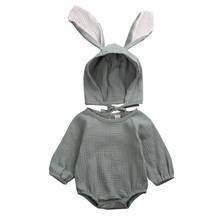 Newborn Baby Girls Romper Long Sleeve Jumpsuit+Rabbit 3D Ear Hat Outfits Clothes 2024 - buy cheap