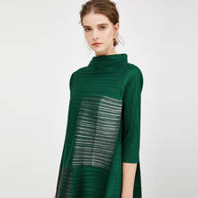 Vestido holgado informal holgado de verano para mujer, vestido verde con pliegues largos, estampado de Johnature 2024 - compra barato