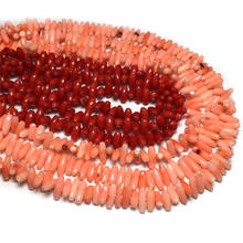 Cuentas de Coral Natural con forma de arroz y agujero cruzado, abalorios exquisitos para hacer joyas DIY, collar, pulsera, accesorios de tamaño 8x14mm 2024 - compra barato